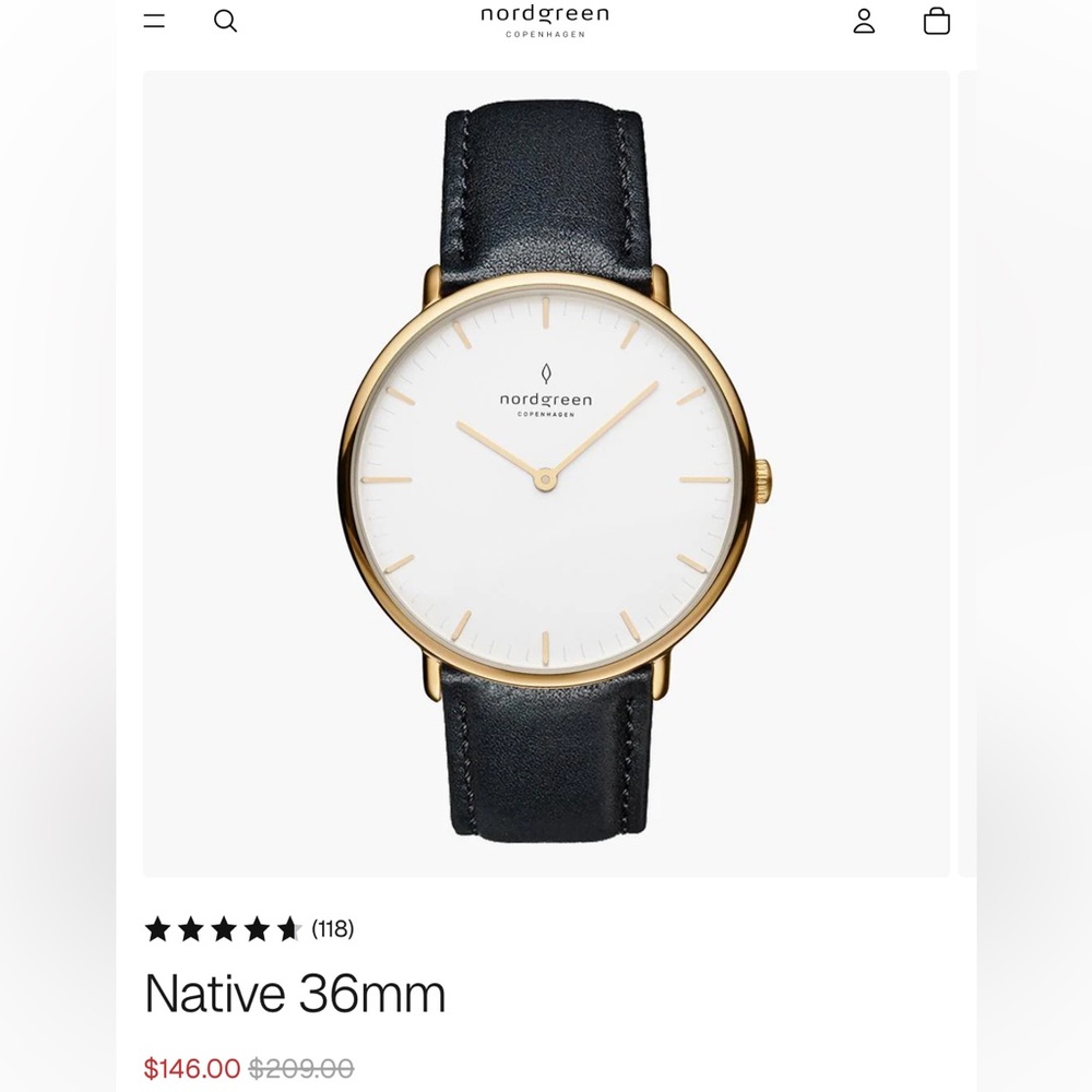 Nordgreen watch with additional straps